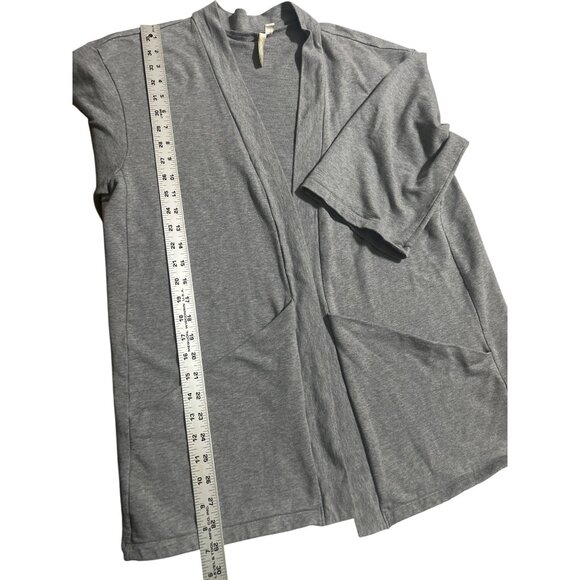 Pure Jill Womens Open Front Short Sleeve Cardigan With Pockets Gray L - Picture 8 of 8